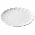 Assiette de service ovale 28 cm en porcelaine blanche style festonné