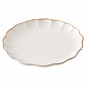 Assiette de service ronde 28 cm en céramique blanche à bord ondulé
