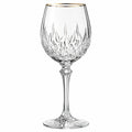 Verre à vin sur pied 500 ml en verre transparent nervuré pour vin rouge