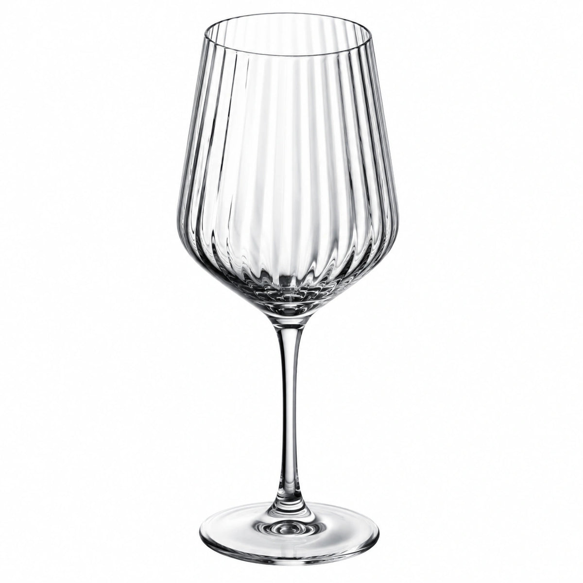 Verre à vin 450 ml 23 cm en verre transparent strié à pied