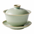 Gaiwan en céramique 150 ml vert céladon avec soucoupe et couvercle style traditionnel