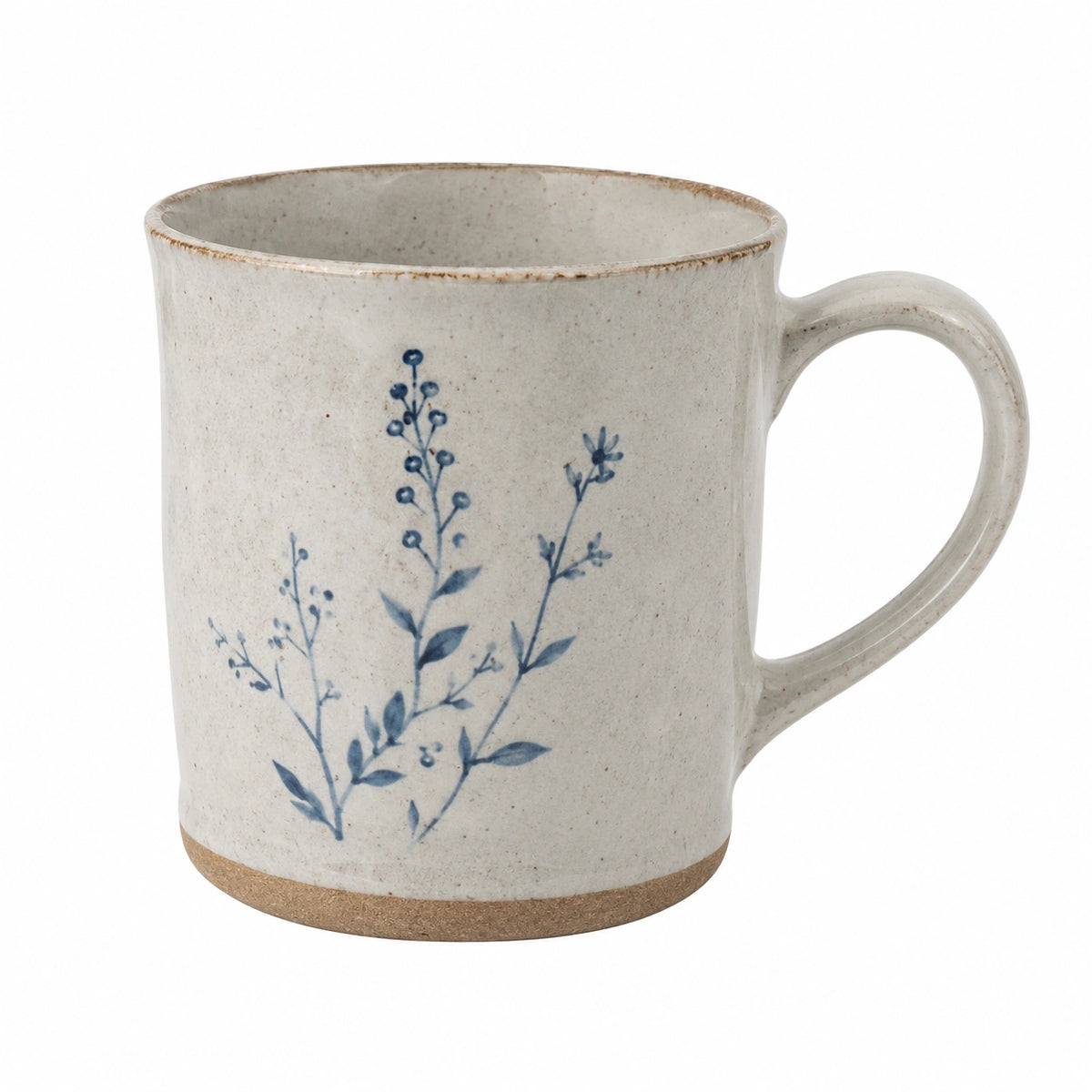 Mug en céramique 450 ml beige et vert à décor montagne