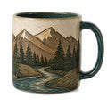 Mug en céramique 350 ml blanc et beige à finition texturée