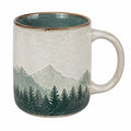 Mug en céramique 400 ml beige à motif floral avec anse