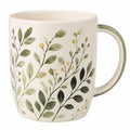Mug 350 ml en grès vert nervuré avec anse