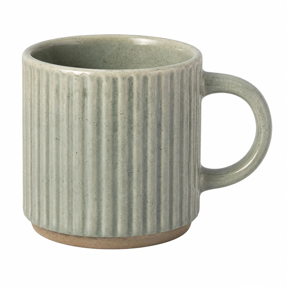 Mug 350 ml en acier émaillé vert moucheté avec anse