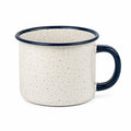 Mug en acier émaillé 400 ml vert et crème style moucheté