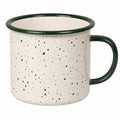 Mug 350 ml en acier émaillé vert - anse pour boissons chaudes et froides