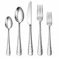 Ménagère 5 pièces 16 à 23 cm en métal argenté pour table style classique